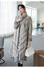HDHOHR 2025 100% Real Mink Fur Coat Women Long High Quality Natural Mink Fur Jackets Winter Thick Warm Luxury Female Fur Parkers