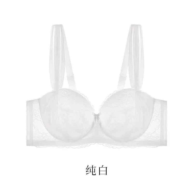 French Lace Bra for Women Big Chest Appears Small Push-up Bra Breast Collection Top Up Anti Sagging Large Size Lingerie GT8907