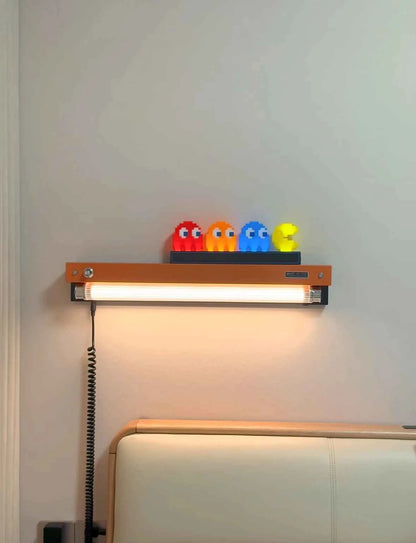 Bauhaus Retro Wall Lamp Vintage Industrial Orange Sconce No Wiring Needed LED Wall Light For Bedroom Study Room Sideboard Cafe