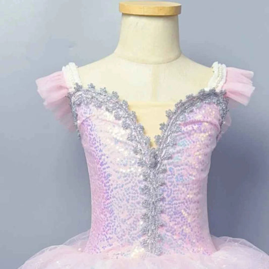 Purple Pink Children Ballet Girls Dance Skirt Kids Sequin Professional Ballet tulle Tutu Ballerina Dress Performance Clothing