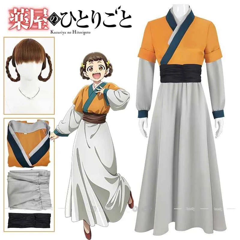 Anime The Apothecary Diaries Xiaolan Cosplay Costume Wig Hanfu Dress Coat Belt Hairpins Props Women Girls Kusuriya no Hitorigoto