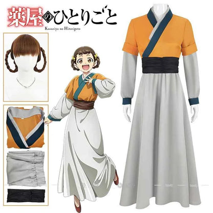 Anime The Apothecary Diaries Xiaolan Cosplay Costume Wig Hanfu Dress Coat Belt Hairpins Props Women Girls Kusuriya no Hitorigoto