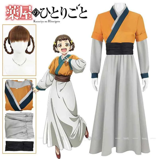 Anime The Apothecary Diaries Xiaolan Cosplay Costume Wig Hanfu Dress Coat Belt Hairpins Props Women Girls Kusuriya no Hitorigoto