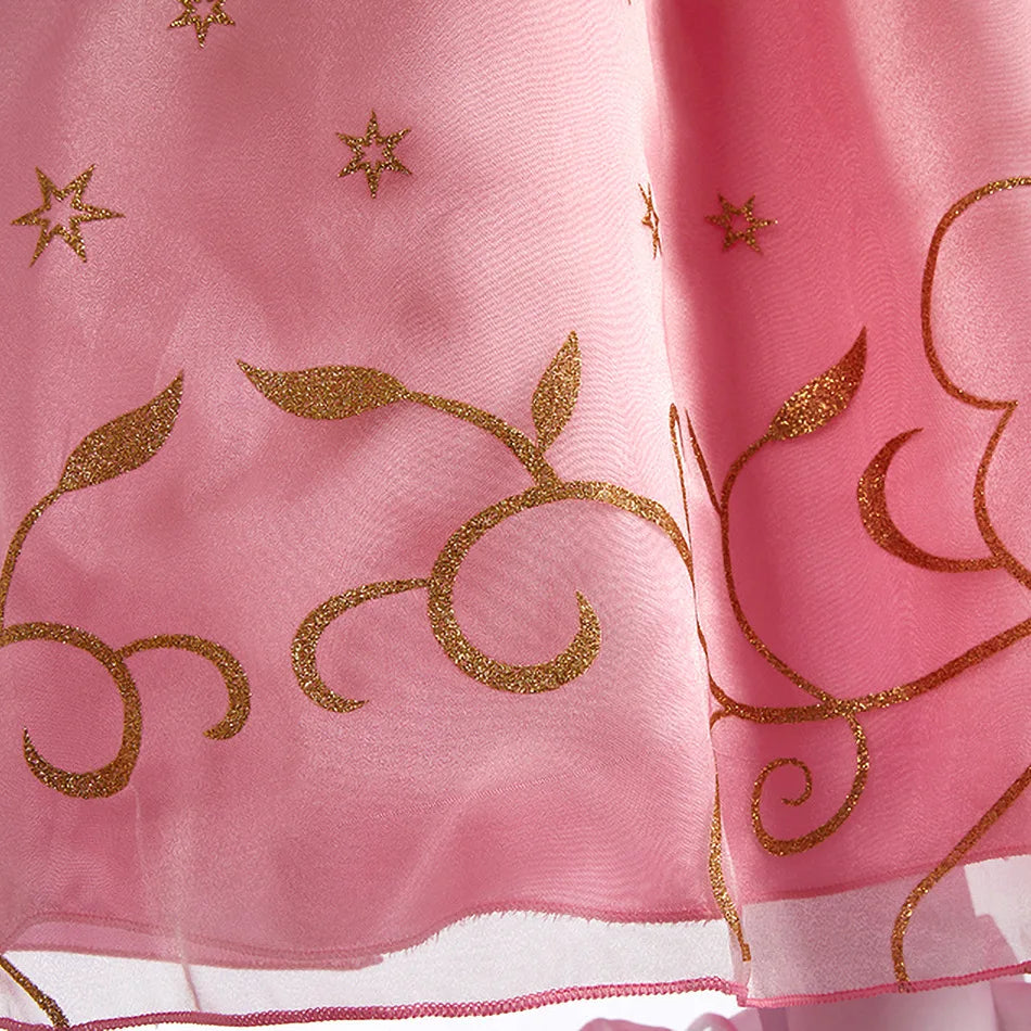 Children Princess Costume Cosplay Dress Girls Halloween Carnival Birthday Outfit Party Sleeping Beauty Ball Gown