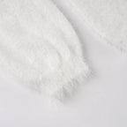 Talenza Women's Plush Pullover Fashion Solid Loose High Street Sweaters Vintage Chic Strapless Autumn Casual Female Pullovers