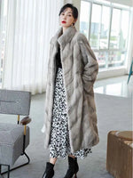 HDHOHR 2025 100% Real Mink Fur Coat Women Long High Quality Natural Mink Fur Jackets Winter Thick Warm Luxury Female Fur Parkers
