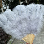 Large Ostrich Feather Fan 130cm - Carnival & Stage Performance