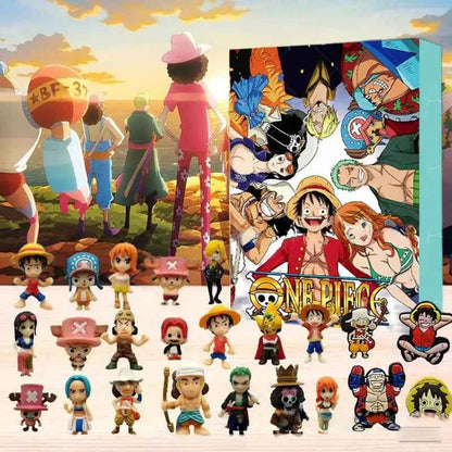 2025 ONE PIECE Christmas Advent Calendar Day Fun 24 Days Halloween Countdown Blind Box  Anime Christmas Collection Toy Gifts