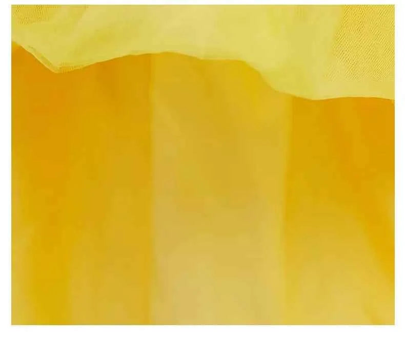 Disney Halloween New Movie Snow White Princess Dress Girl Cosplay Yellow Snow White Party Yellow Stripe Dress Accessories Suit