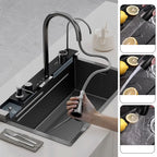 Nekjcag 304 Stainless Steel Single Bowl Sink with Waterfall Faucet