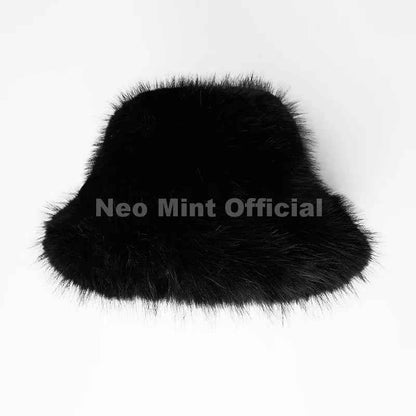 Neo Mint 2025 Winter Hot Brand Fashion Gradient Faux Fur Bucket Hats Women Thick Warm Fluffy Fox Fur Luxury Panama Fisherman Cap