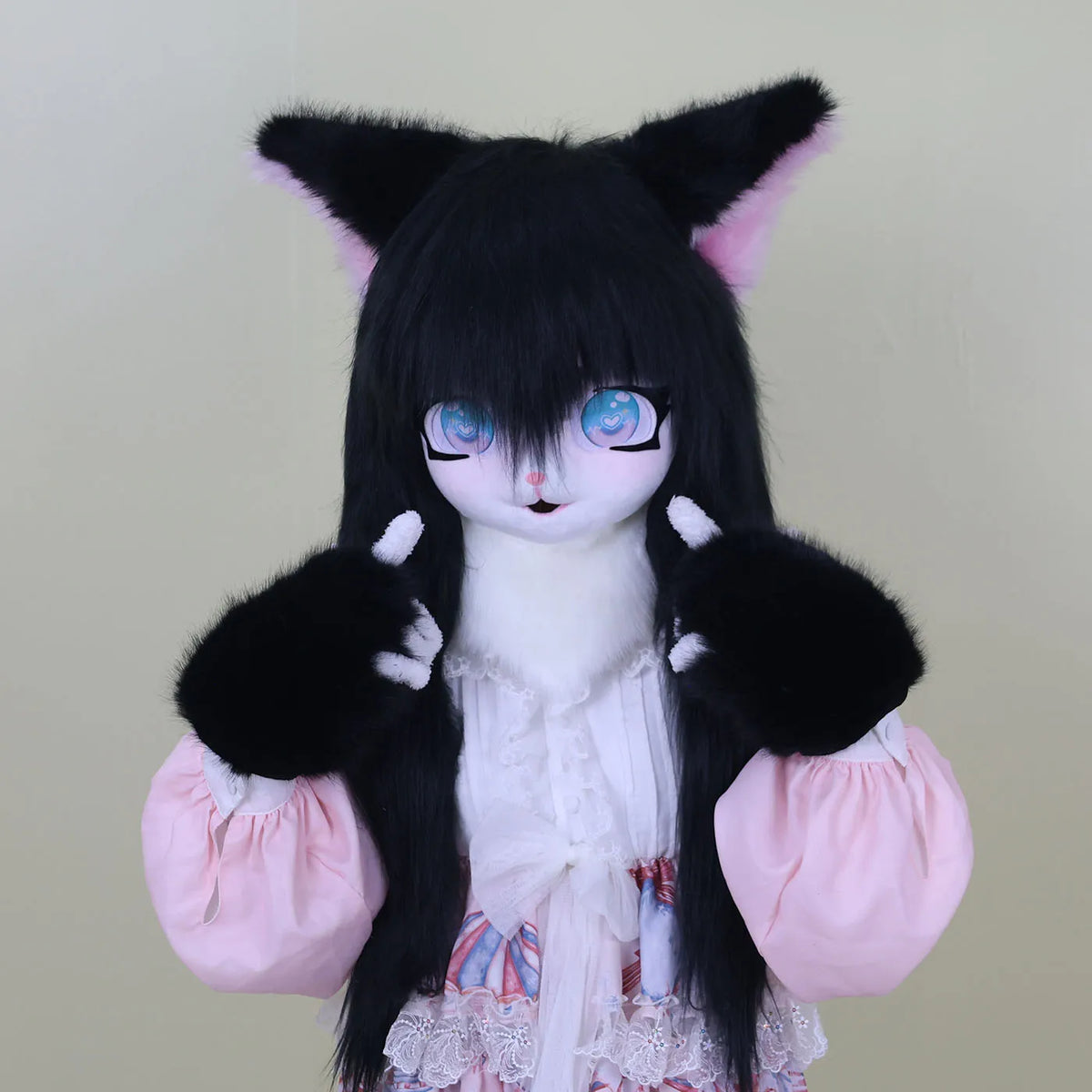 SS69 Animal Cosplay Mask, Polyester Furry Kigurumi Head for Costume Parties