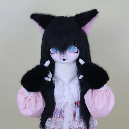 SS69 Animal Cosplay Mask, Polyester Furry Kigurumi Head for Costume Parties