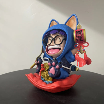 23cm Dr. Slump Arale Lucky Cat Series Cute Anime Girl Figure Model Statue Boys Collection Desktop Decoration Ornament Toys Gifs SS69