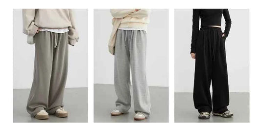 CHIC VEN Women's Pant Streetwear Solid Loose New Drawstring Sports Casual Trousers High Waisted Pants Autumn Winter 2025