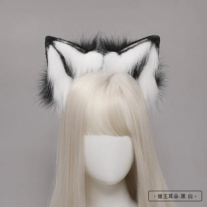 New Red Fox Ear Beast Tail Wolf King Ear Cat Ear Headband Custom COSPLAY Hand Made LOL Golden Fox Ears Anime Hair Accessories