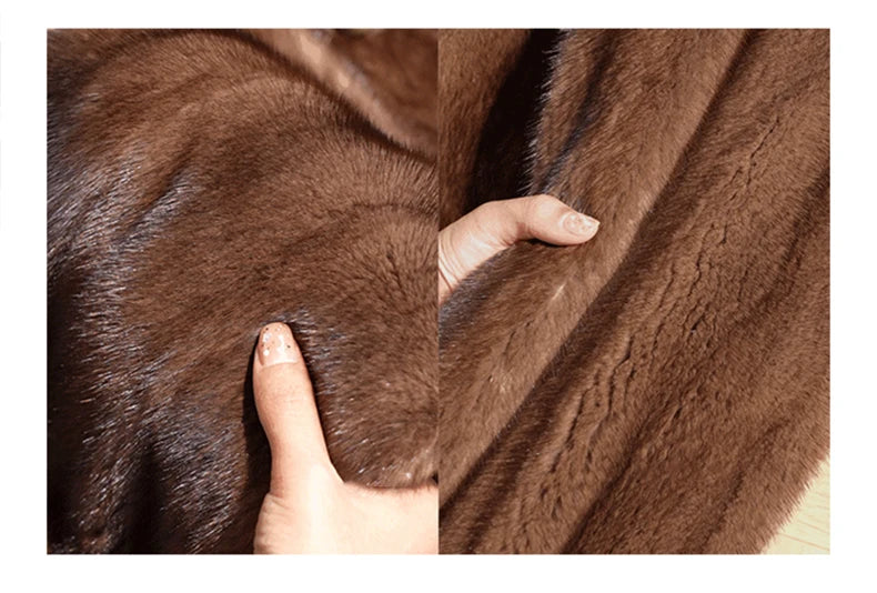 Lautaro Women's Long Faux Mink Fur Coat - Thick Warm Winter Overcoat