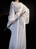 Greek Goddess Wandering Style National Style Han Element Lolita Strap Fairy Dress White Dress Women Clothing