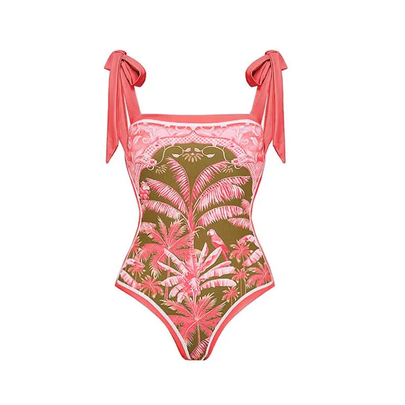 2023 New Arrival Push Up Women Bikini Set Floral Printed Ruffle Bikinis Strappy Bandage Swimwear Brazilian Biquini Bathing Suit SS69