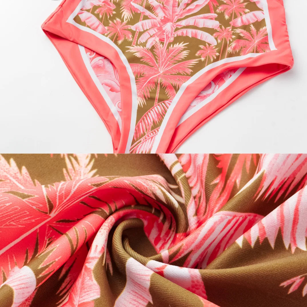 2023 New Arrival Push Up Women Bikini Set Floral Printed Ruffle Bikinis Strappy Bandage Swimwear Brazilian Biquini Bathing Suit SS69