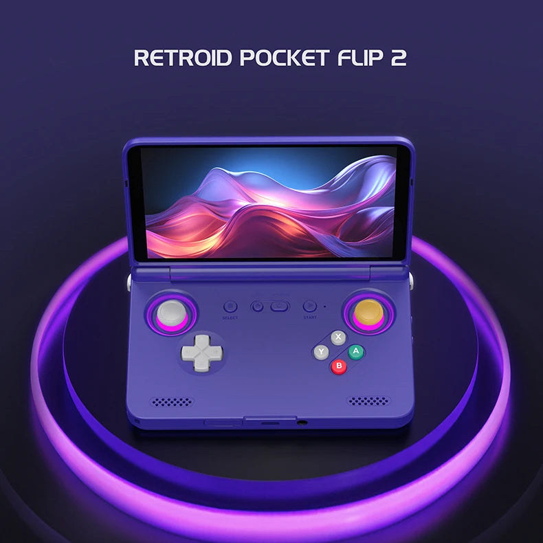 2025 Retroid Pocket Flip2 Retro Handheld Game Console Android13 5.5 Inch AMOLED Touch Screen Video Player Wifi Bluetooth PSP PS2