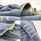 2/3/6/8 Pcs Bath Towel Set White & Gray with Gold Accents, Soft Absorbent Premium Towels for Home, Hotel & Bathroom