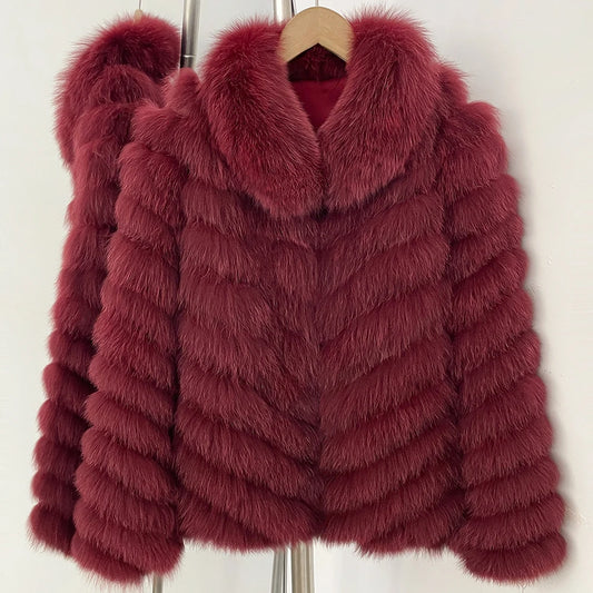 OFTBUY Natural Fox Fur Jacket Luxury Style Streetwear Lady New Winter Clothing Women Fashion Warm Thick Real Fur Coat Female