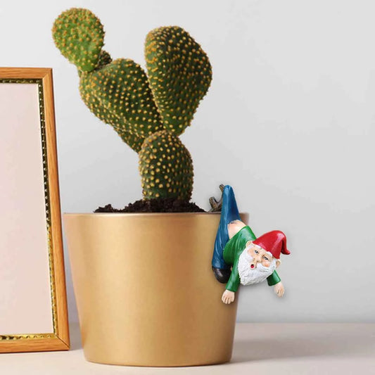 1pcs funny dwarves, dwarves with pants hanging branches, fun flowerpot pendants, resin crafts