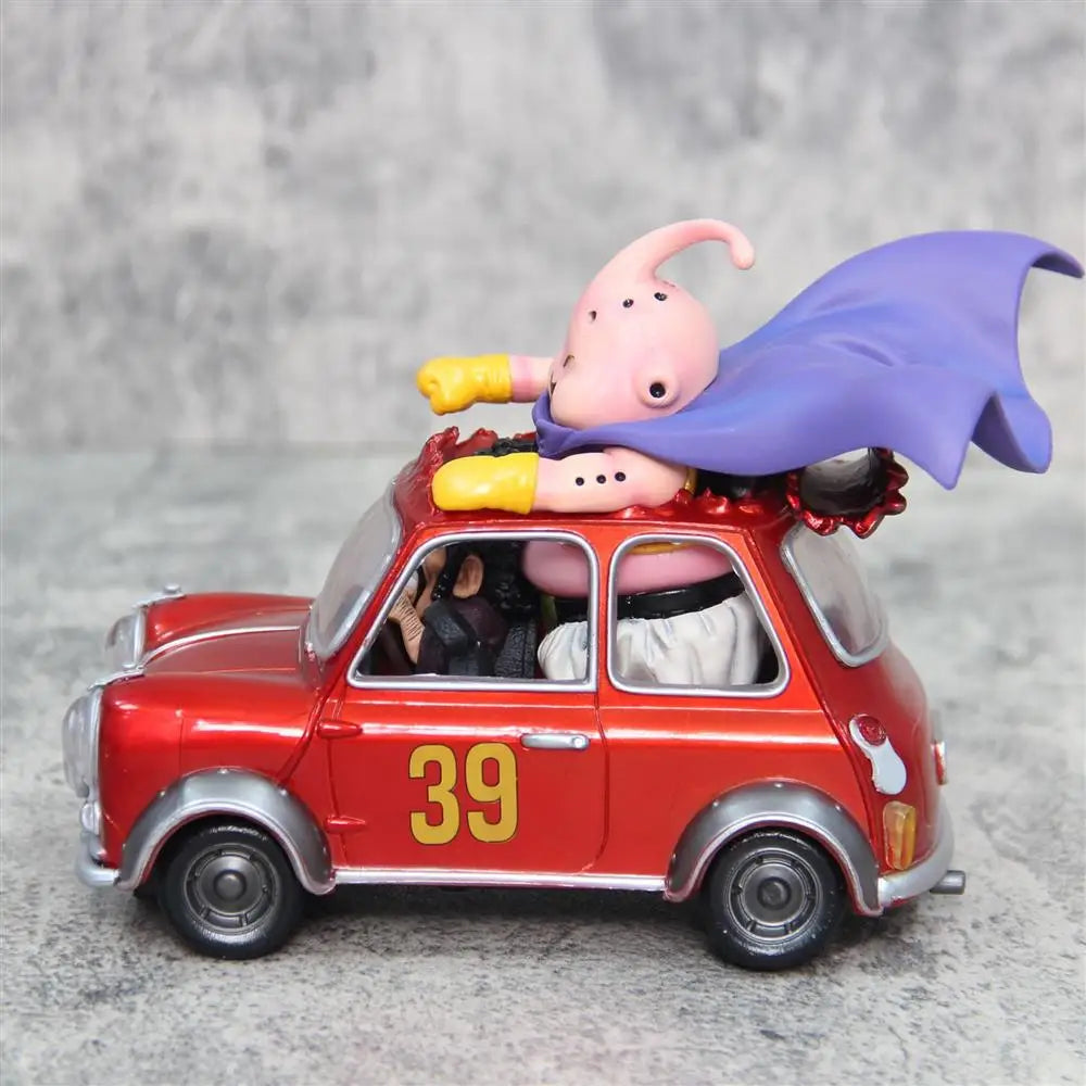 Dragon Ball Z Majin Buu Anime Figures Fat Buu Figurine Mr. Satan Drive Car 12cm Pvc Statue Model Desktop Decoration Toys Gifts SS69