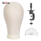 21inch 23inch Wig Head Mannequin Head with Wig Stand, Manikin Canvas Head for Wigs Making Display with Pins