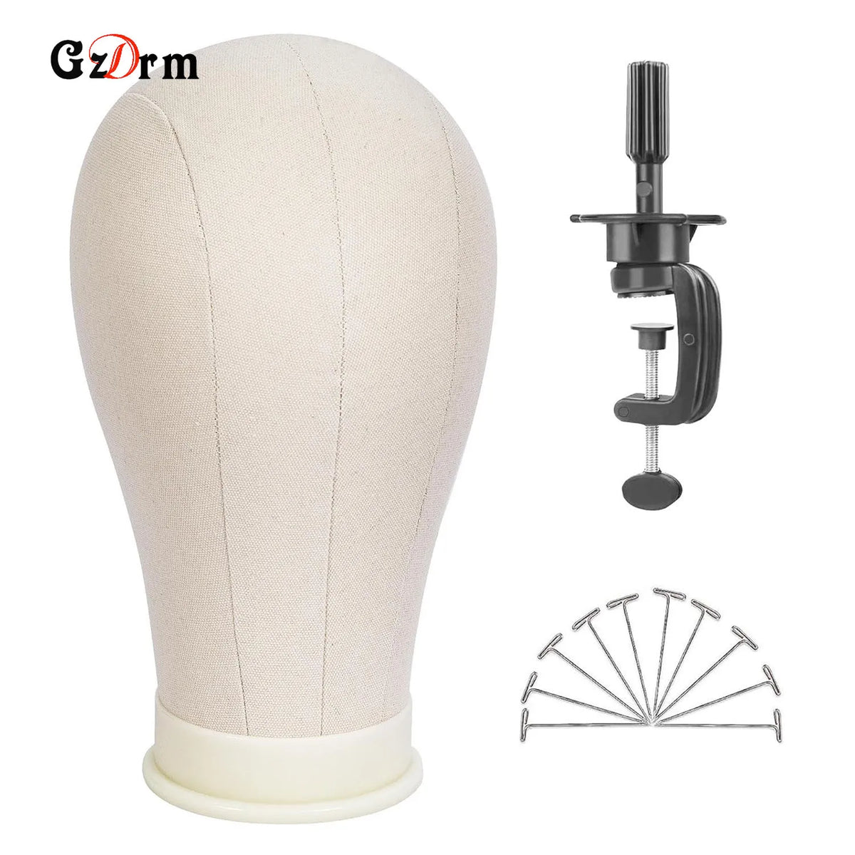 21inch 23inch Wig Head Mannequin Head with Wig Stand, Manikin Canvas Head for Wigs Making Display with Pins