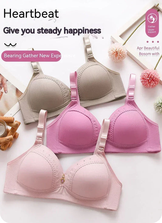 SS69 Cotton Full Cup Bra with Gathered Side Support and No Steel Ring
