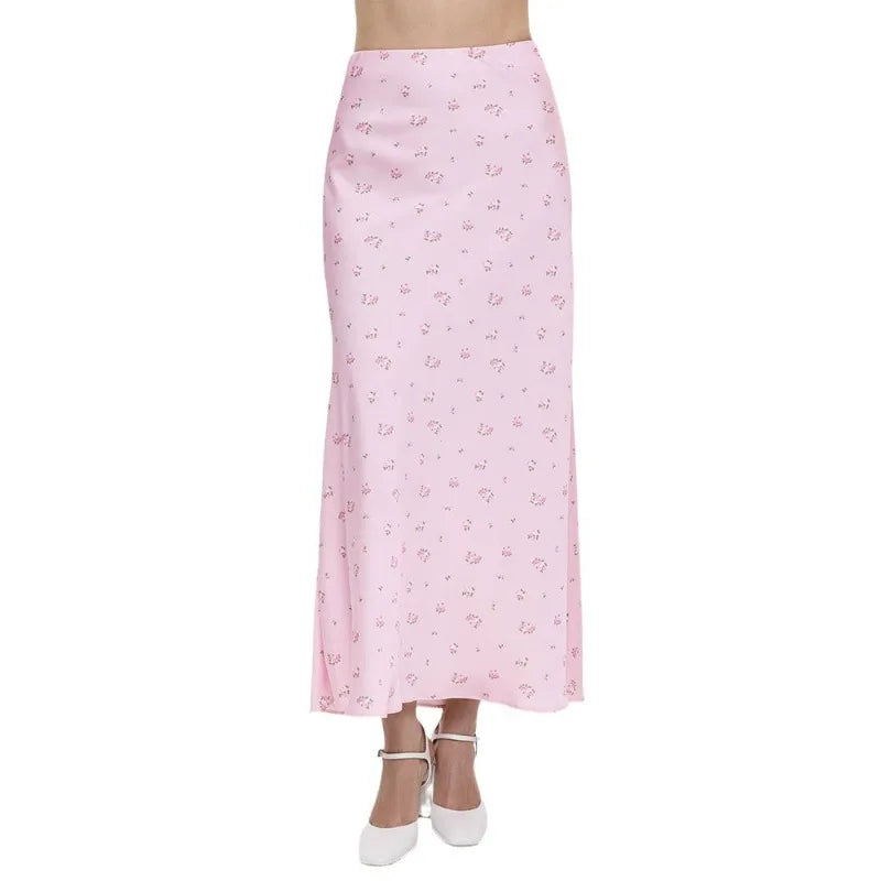 Summer Printed Fashion Long Skirt for Women High Waist Contrast Patchwork Slim Elegant Party Looks Ladies Y2k Maxi Skirt SS69