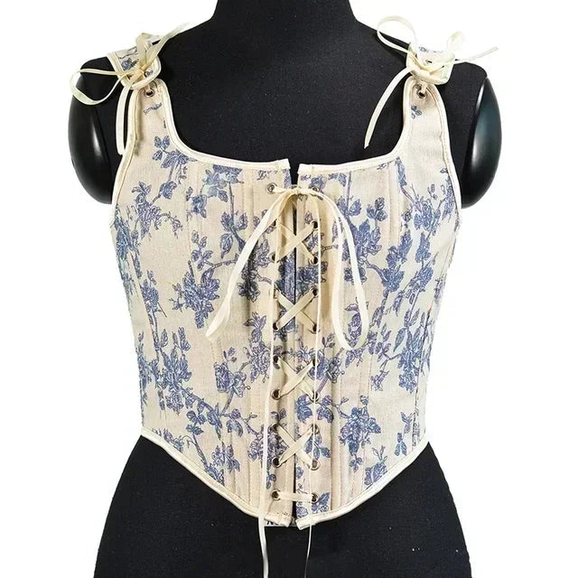 Sexy Lolita Corset Shaper Ladies Slimming Bandage Corsets Underbust Bustier Top Women Lingerie Elegant Streetwear Clothes Blusas SS69 37.69 7-21008 blue / S