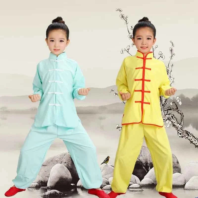 Kids Kung Fu Uniform Men Women Chinese Clothes Children's Sets Performance Boy Set Tai Chi Outfit Girl Wushu Costume Tang Suit
