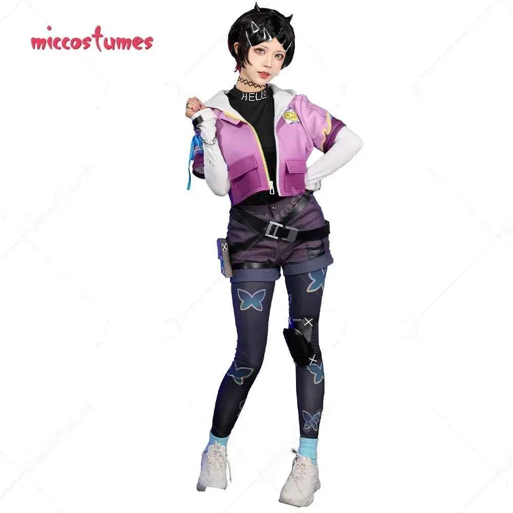 Miccostumes Wiomen's Clove Cosplay Costume Top and Jacket with Shorts and Tights Fullset