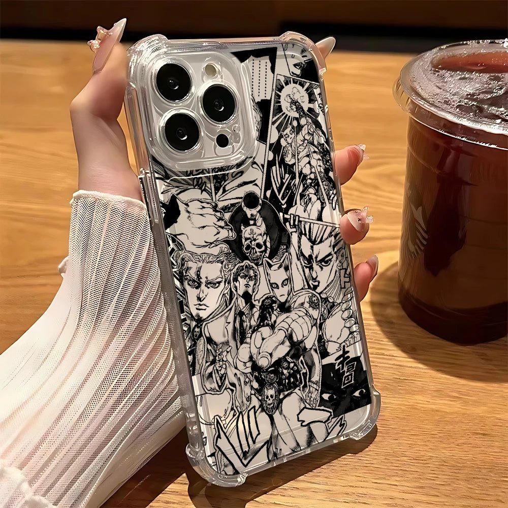Black Anime JoJo's Bizarre Adventure Phone Case For Samsung A56 A26 A33 A54 A52 A51 A13 A73 A55 A53 A36 A35 A34 A32 A25 A24 A23