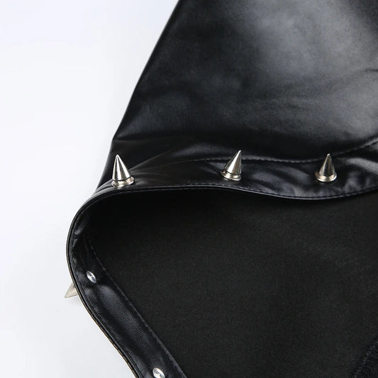 Darlingaga Strewtwear Punk Style Rivet Party Crop Top Bra Fashion Clubwear Hooded Sexy Tops Camisole Backless Lace Up Grunge New SS69