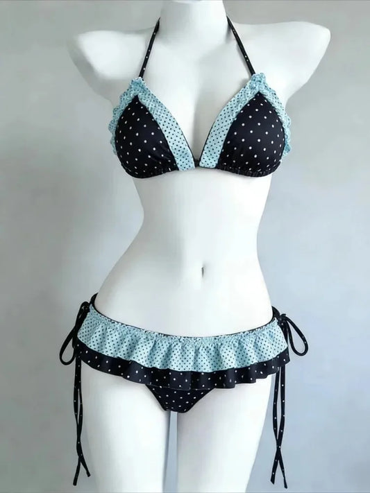 YUNZHAOLUCN Women's High Waist 4-Piece Bikini Set Solid Polyester Swimwear
