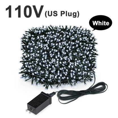 Christmas Decor Lights for Home Village 2024 24V LED String 20m 30m Fairy Garland for Chrismas Tree Country Yard Garden Wedding