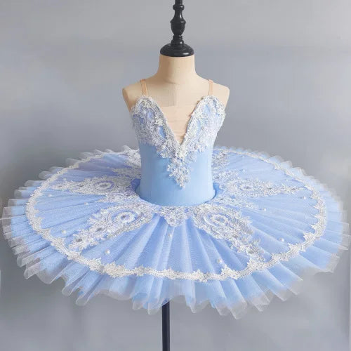 SS69 Girls' Professional Ballet Tutu Dress, Purple Swan Performance Leotard