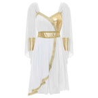 SS69 Women Ancient Greek Goddess Cosplay Costume Chiffon Sleeveless Dress