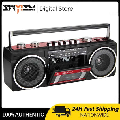 Desktop Retro Cassette Recorder Player With Am Fm Sw Portable Player Wireless Bluetooth Speaker Radio Auto Stop Tape FM Radio