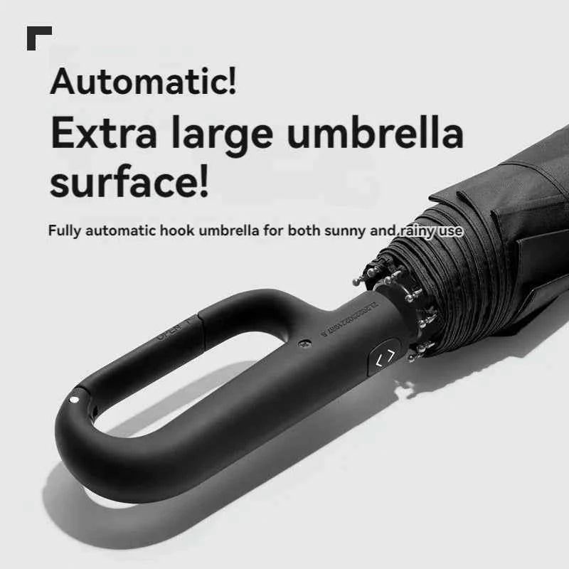 Automatic Umbrella for Men Women Fully Opened Ring Buckle Design 20 Ribs Extra Large Folding Strong Sunshade Double Umbrella