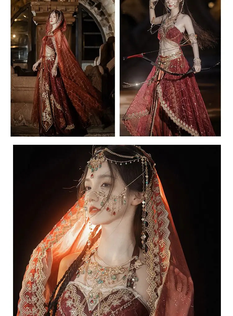 2025 chinese characteristic dunhuang feitian hanfu exotic princess folk dance suit travel photography hanfu clothes+accessories SS69