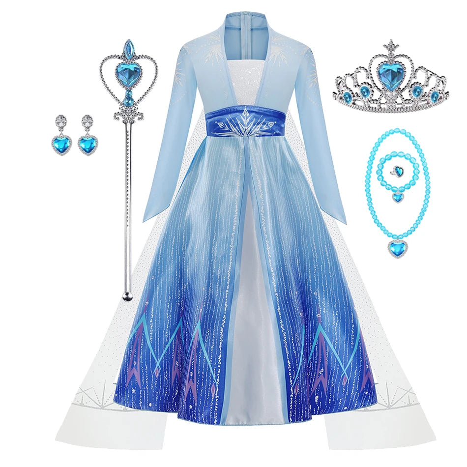 Disney Elsa Princess Dress for Girls - Long Sleeve A-Line
