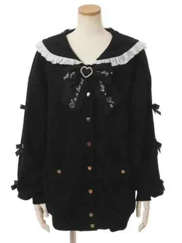 Japanese Liz Mine Mass-Produced Sailor Collar Ribbon Bow Sweet Hoodies Women Autumn Preppy Style Y2K Cute Oversized Sweatshirt