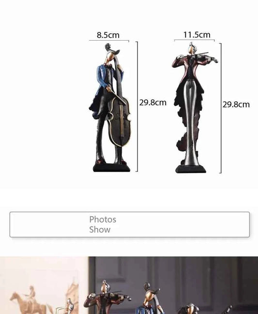 Vintage Musical Instrument Resin Figure Ornaments Figurines Home Decoration Accessories for Living Room Ornaments for Home Decor