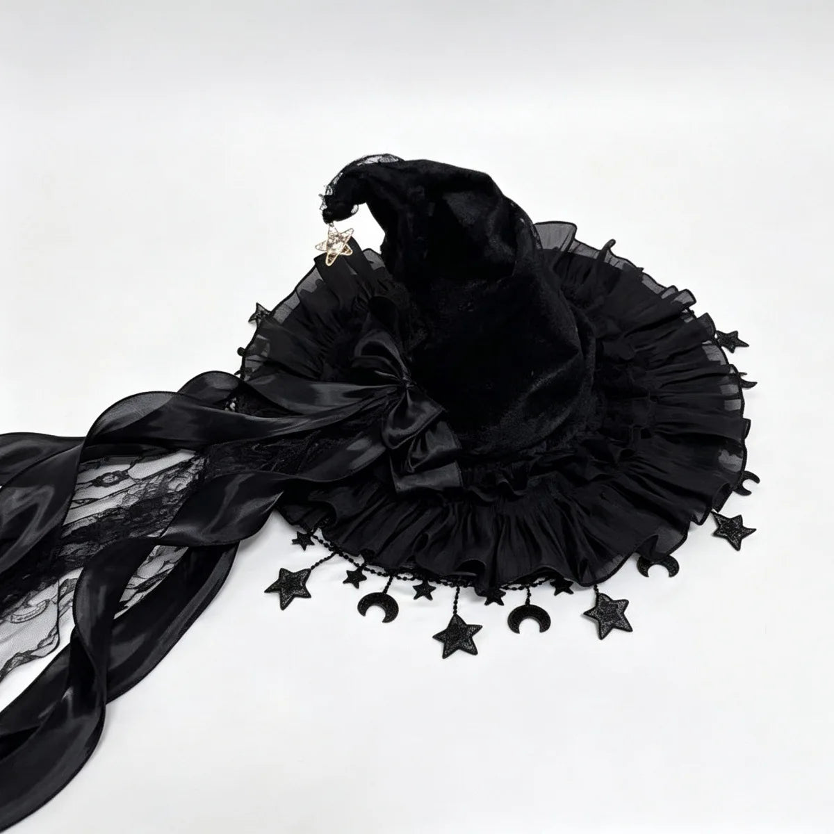 Fashion Halloween Witch Hat Gothic Dark Wizard Cap Lolita Cosplay Accessories Costume Headwear Party Photo Prop Festival Gift