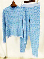 HIGH STREET Newest 2025 Designer Fashion Women's Geometric Monogram Jacquard Knit Pullover Sweater
